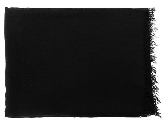 HERMÈS - Sciarpa Hermès in cashmere e lana nera Nero