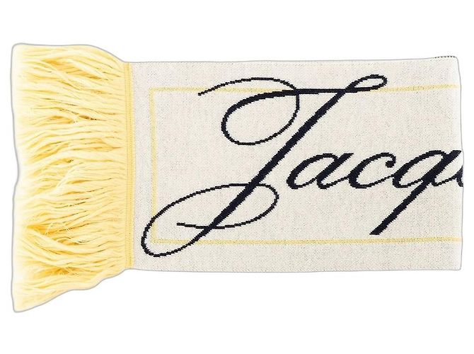 JACQUEMUS - Sciarpa Jacquemus Liga in lana beige e gialla