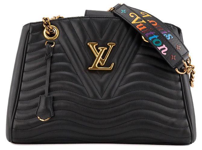LOUIS VUITTON - Borsa a tracolla New Wave Louis Vuitton in pelle liscia nera Nero