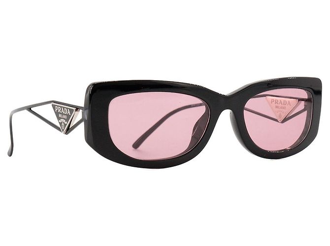 PRADA - Occhiali da sole PR 14YS Logo Prada in acetato e metallo nero e rosa