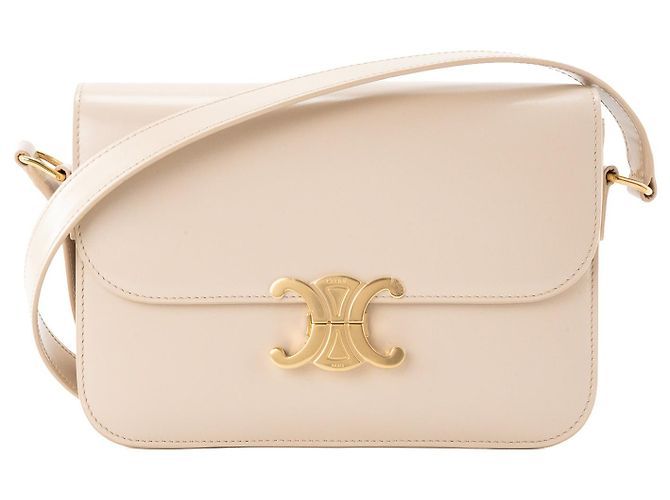Céline CELINE - Bolsa de ombro Triomphe Celine em couro liso bege