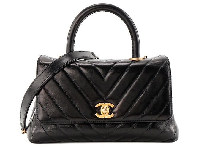 CHANEL - Borsa a tracolla Coco Handle small Chanel in pelle nera Nero
