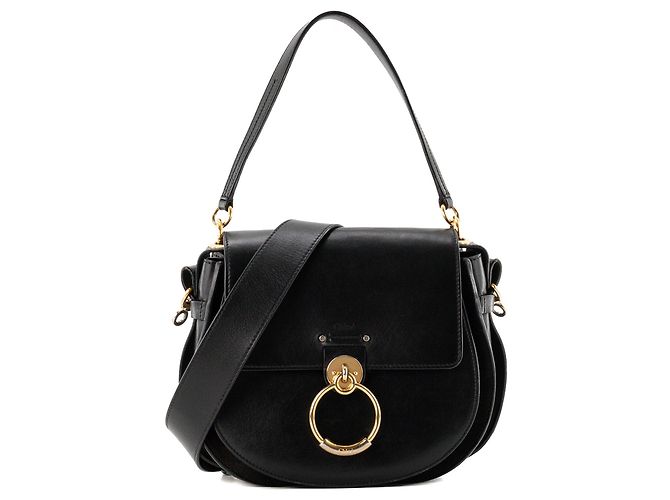 CHLOÉ - Borsa a tracolla Tess Chloé in pelle liscia nera Nero