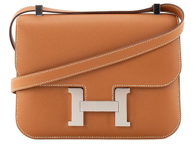 HERMÈS - Bolsa de ombro Constance 24 Hermès em couro de bezerro Epsom gold Marrom