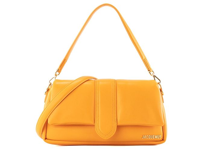 JACQUEMUS - Bolsa de ombro Bambimou Jacquemus em couro liso laranja