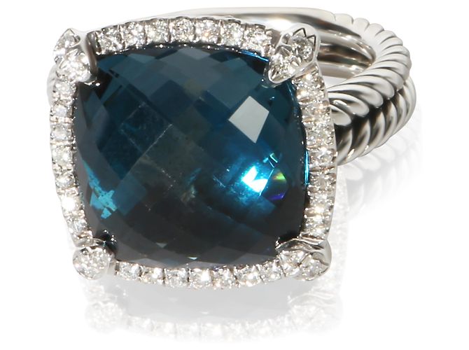 Anello Chatelaine David Yurman in argento sterling, topazio e diamante