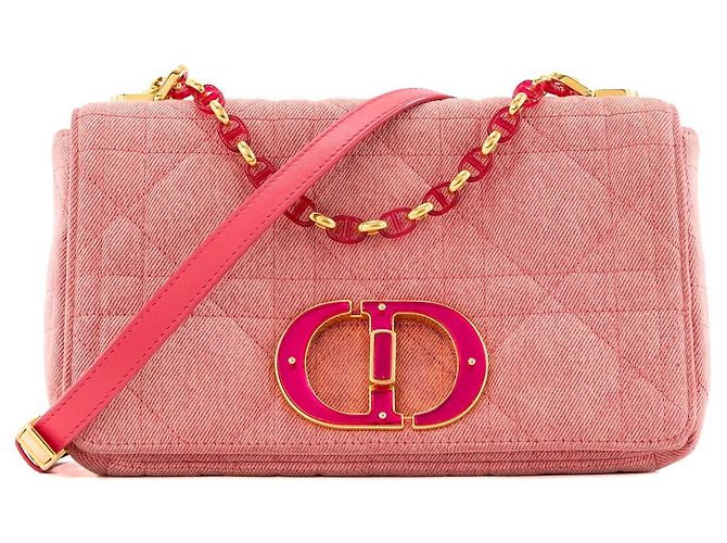 Autre Marque DIOR - Borsa a tracolla Dior Caro medium in denim rosa