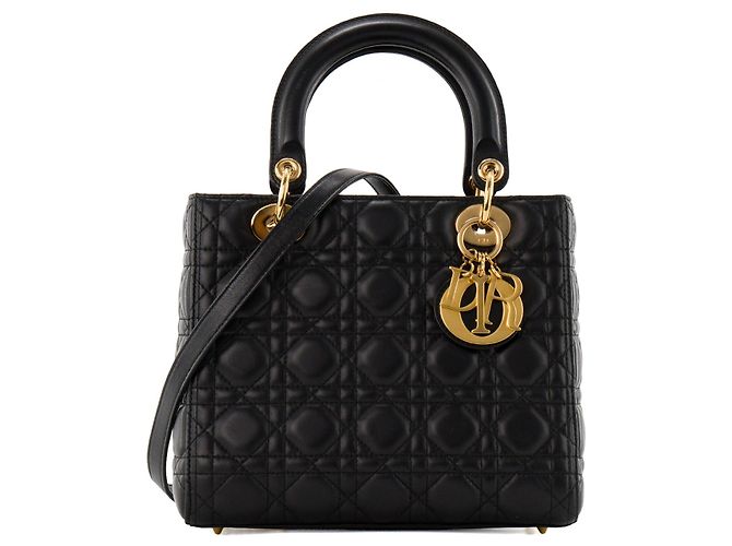 Autre Marque DIOR - borsa a mano Lady Dior medium in pelle cannage nera Nero