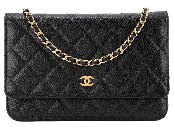 CHANEL - Borsa a tracolla Wallet On Chain Classic/Timeless in pelle caviar nera Nero