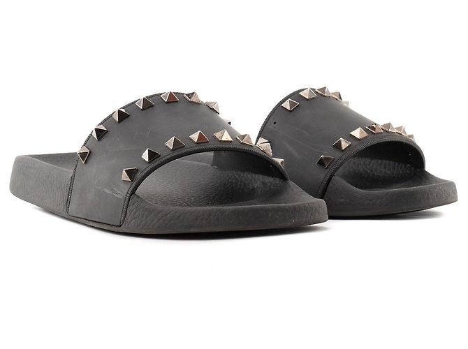 Valentino Garavani VALENTINO - Sandali Valentino Rockstud in gomma e stud neri (T38) Nero