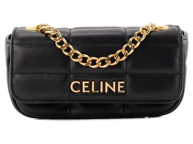 Céline CELINE - Bolsa de ombro Celine em couro matelassê preto