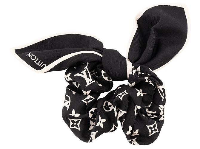 LOUIS VUITTON - Accessorio per capelli Louis Vuitton in seta nera e bianca Nero