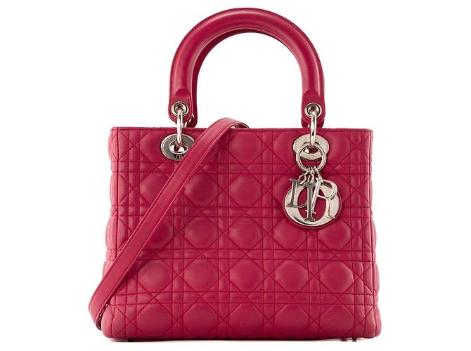 Autre Marque DIOR - mala Lady Dior medium em pele cannage rosa