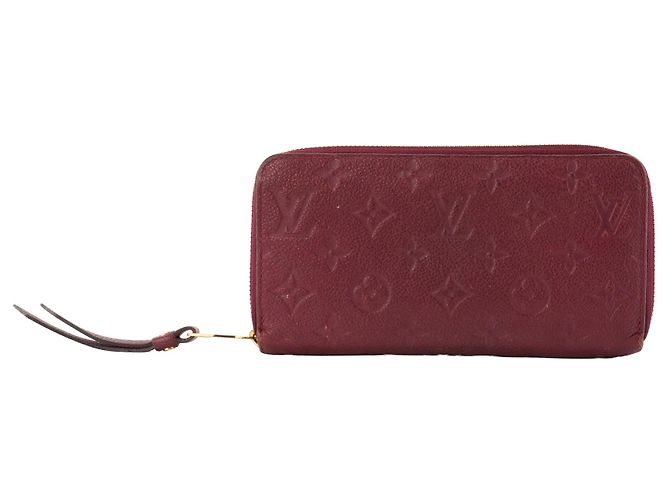 LOUIS VUITTON - Cartera Zippy Louis Vuitton en cuero empreinte bordeaux Burdeos