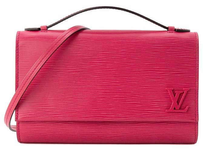 LOUIS VUITTON - Bolsa de ombro Louis Vuitton Clery em couro epi rosa