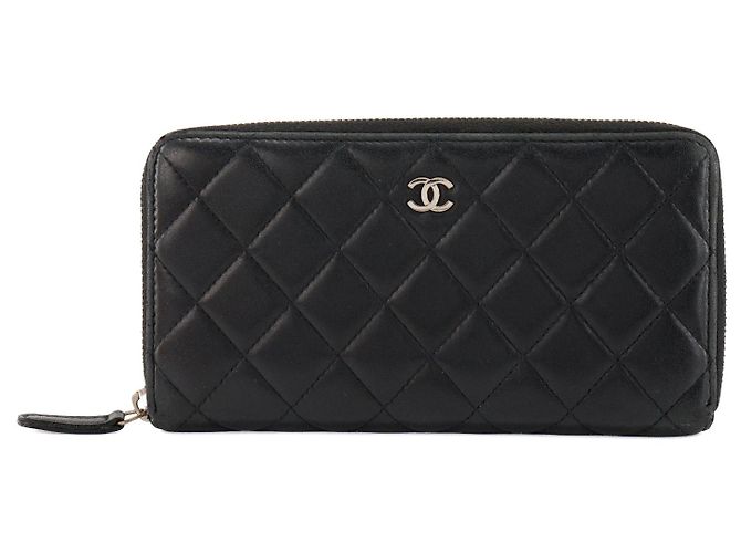 CHANEL - Portafoglio lungo Classic/Timeless in pelle liscia nera Nero