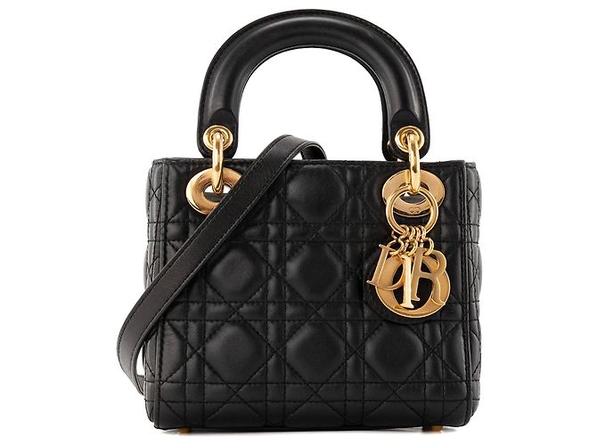 Autre Marque DIOR - Borsa a tracolla Lady Dior Mini in pelle cannage nera Nero
