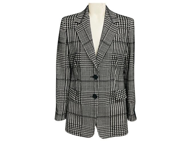 Akris Punto Black / White Embroidered Houndstooth Jacket