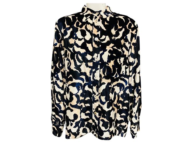 Autre Marque forte_forte Ink Multi Le Stampe Velvet Shirt Blouse Multiple colors