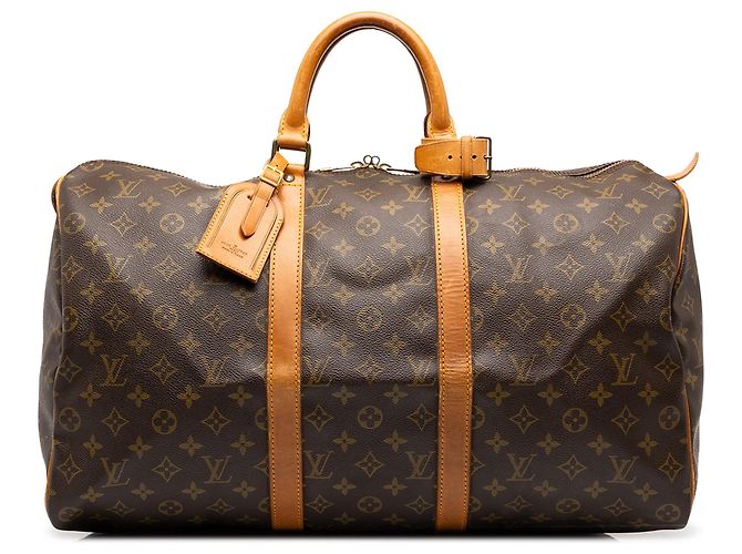 Borsa da viaggio Louis Vuitton Monogram Keepall 50 Marrone
