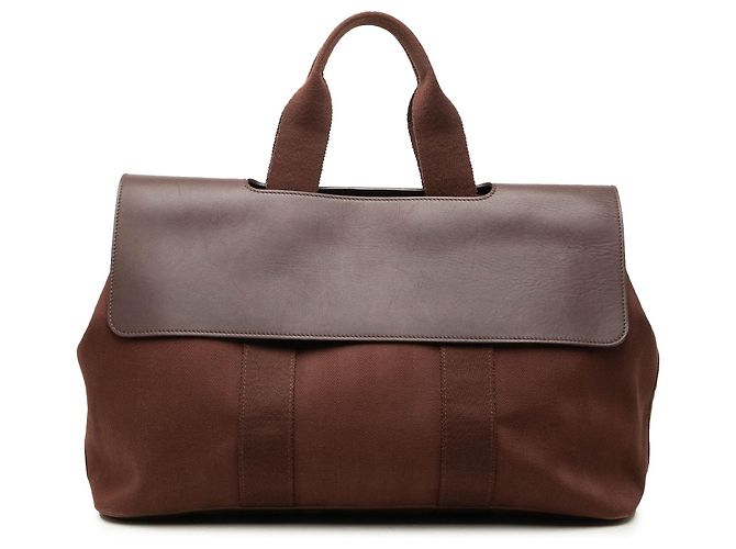 Bolsa Hermès Valparaiso MM em Toile e Swift Marrom
