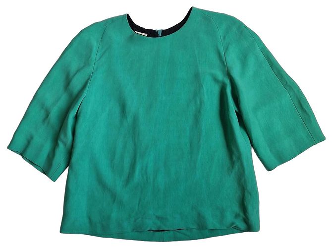 Dries Van Noten Oberteil aus Rayon-Mischgewebe grün