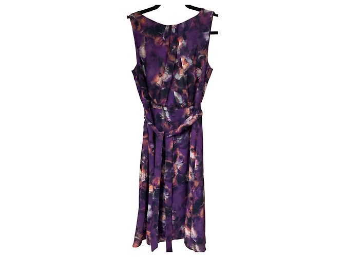 Autre Marque Kenneth Cole New York Midi-Kleid mit Blumenprint Mehrfarben Lila