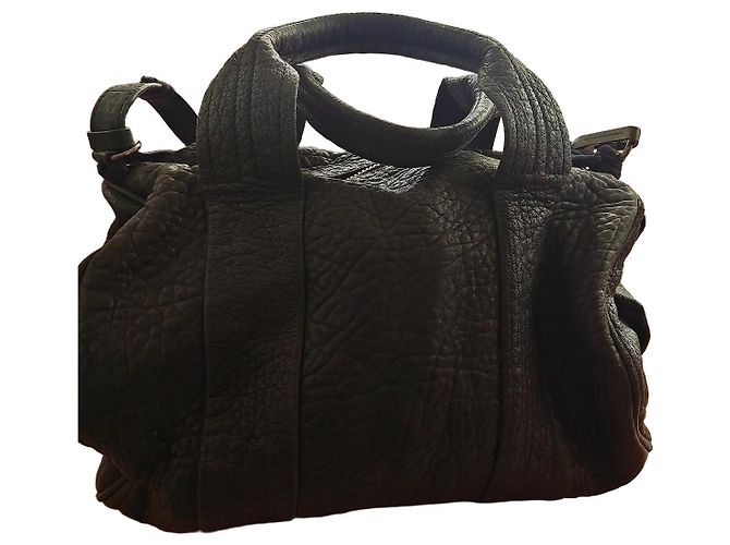 Alexander Wang Handtasche aus schwarzem Narbenleder