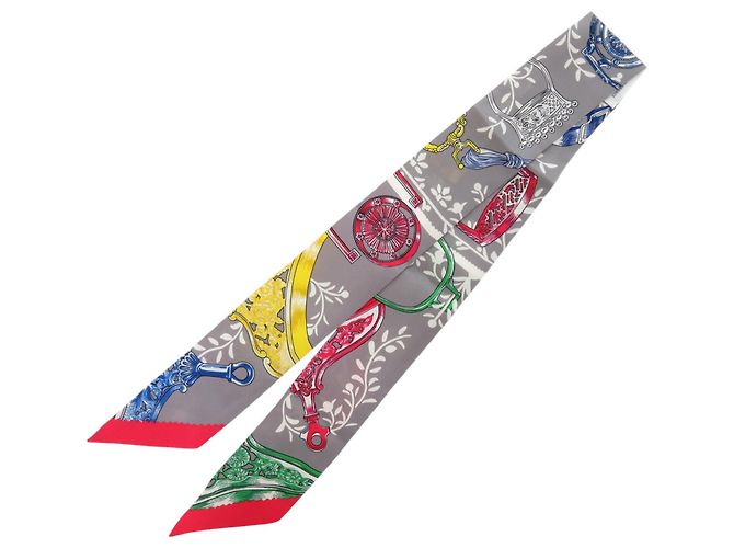 Lenço de seda Hermès Twilly Stirrup Remix
