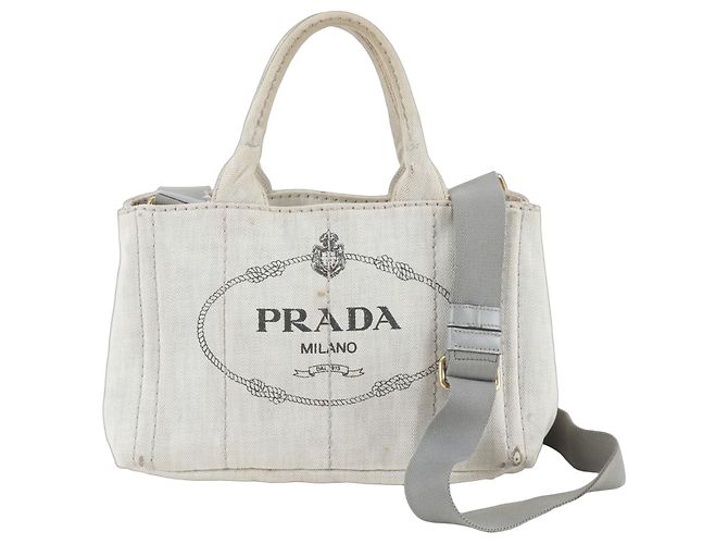 Tote Prada Canapa Triangle Logo 2-Way Schultertasche Braun