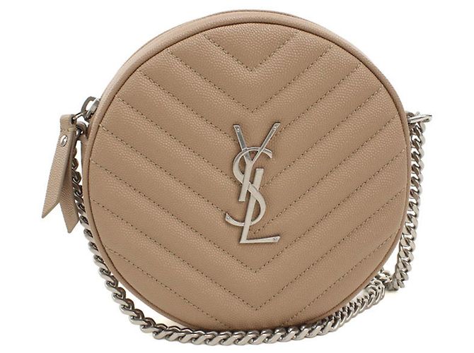 Autre Marque Bolsa de ombro Saint Laurent em couro de bezerro bege