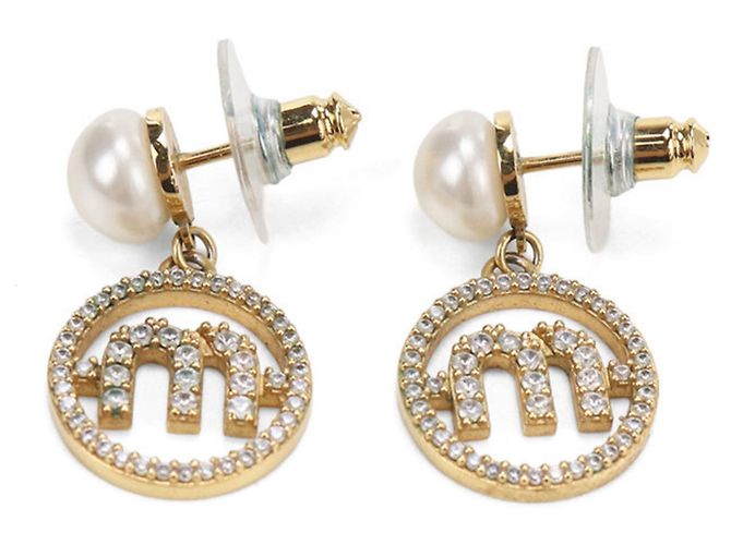 Miu Miu goldene Stecker-Ohrringe