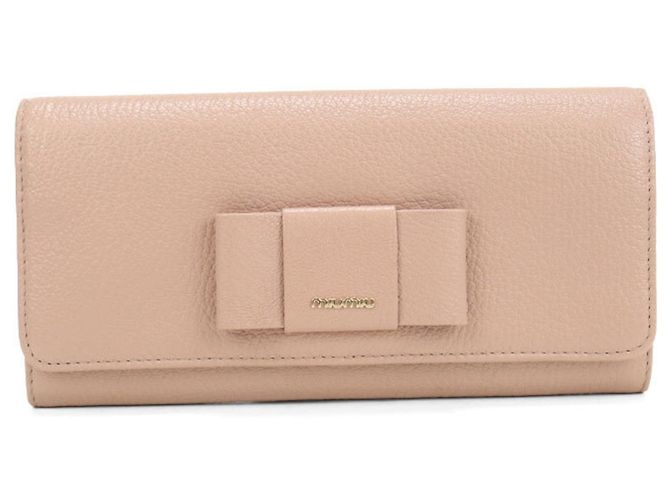 Cartera larga bi-fold rosa para mujer Miu Miu