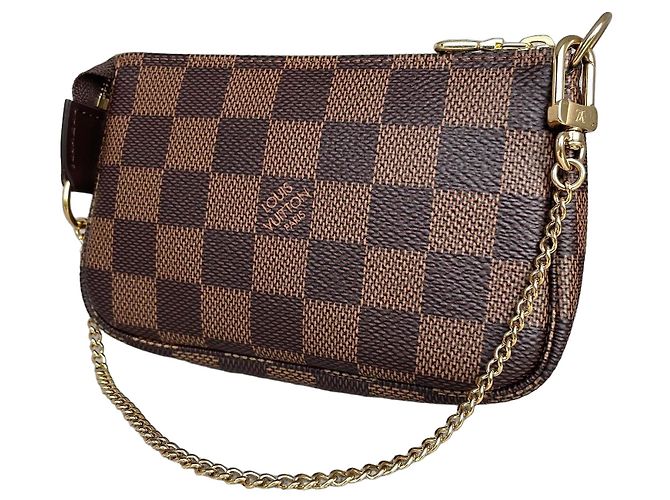 Louis Vuitton Mini Pochette Accessoires Damier Ebene Marrone