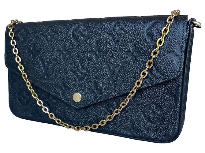 Louis Vuitton Pochette Félicie Couro Monogram Empreinte Preto