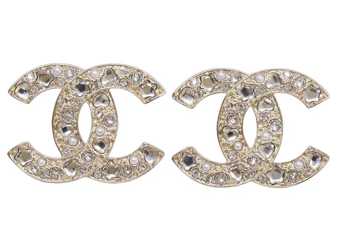 Orecchini Chanel B25P Rhinestone Coco Mark D'oro