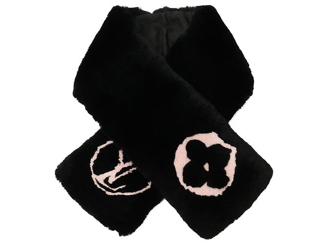 Louis Vuitton Rex Rabbit Fur Tippet Scarf Black Pink