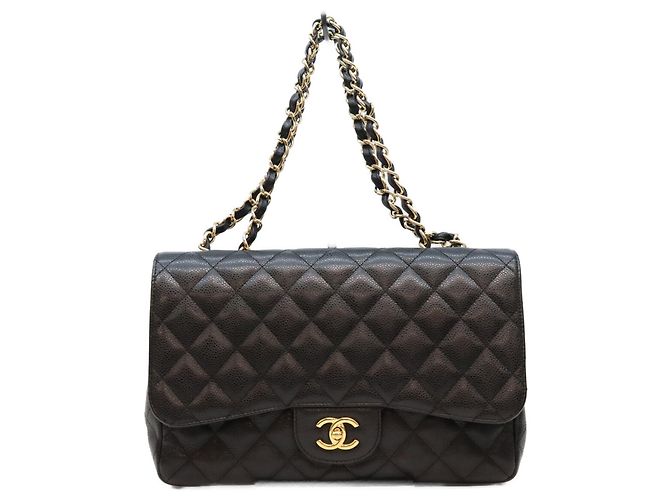 Timeless Bolsa de ombro Chanel em couro caviar preto