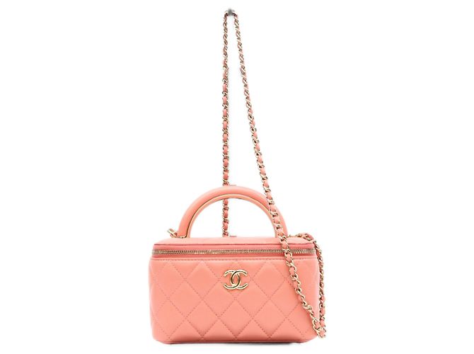 Vanity Borsa a tracolla Chanel in pelle d'agnello rosa