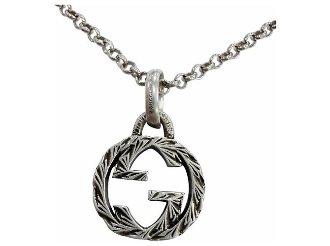 Collar Gucci 455535 AG925 Interlocking G Arabesque Plata