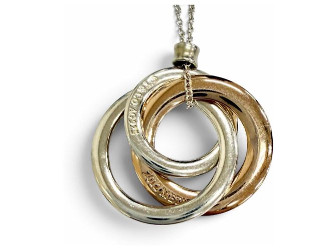 Autre Marque Tiffany 1837 Interlocking Circle Anhänger Halskette Silber