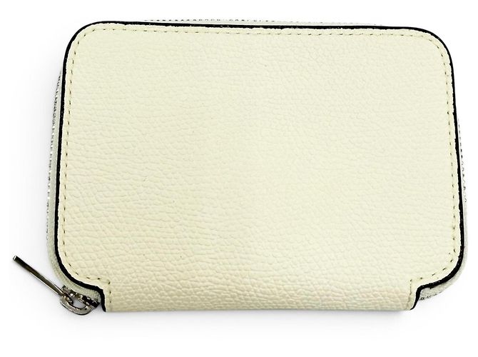 Valextra Zip Around Card Holder White