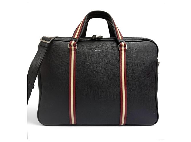 BALLY Bolsa de Ombro e Pasta 2-Way Trainspotting em Couro Preto