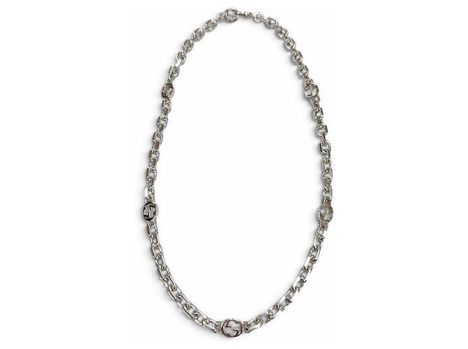 GUCCI 759703 AG925 Interlocking G Halskette Silber