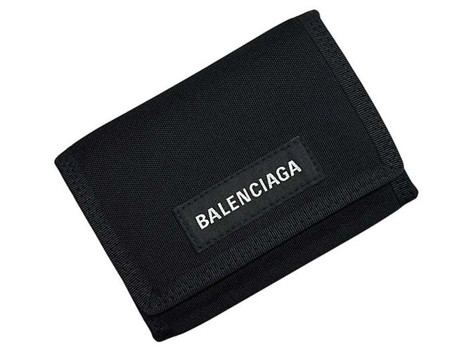 Balenciaga Tri-Fold Wallet Mini Explorer Black