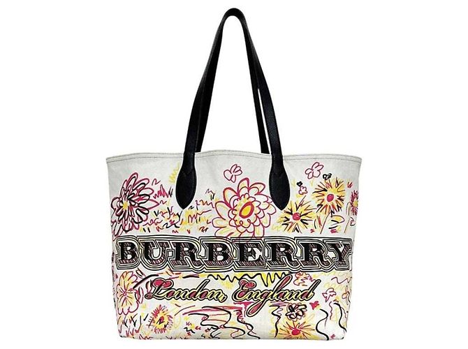 Burberry Wendbare Tote Bag Weiß Beige