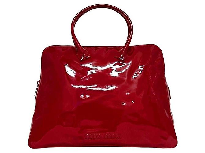 Miu Miu Tote Bag aus Lackleder Rot