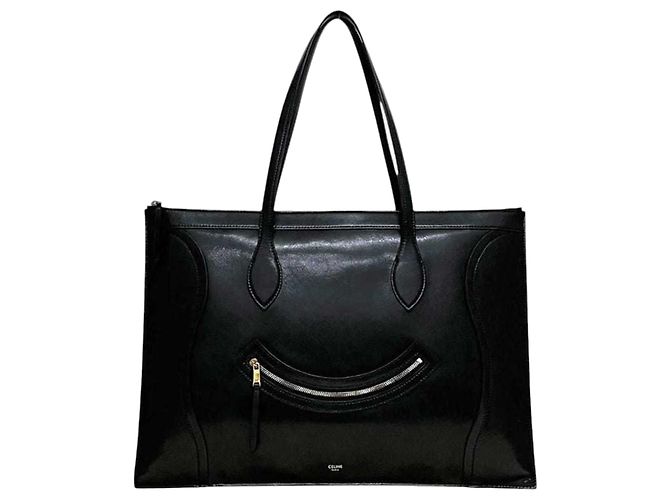 Céline Celine Flat Luggage Tote Bag Black