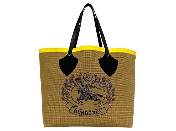 Saco Giant Tote Check Burberry Bege
