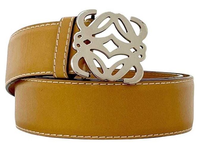 Cinturón Loewe de cuero marrón Castaño